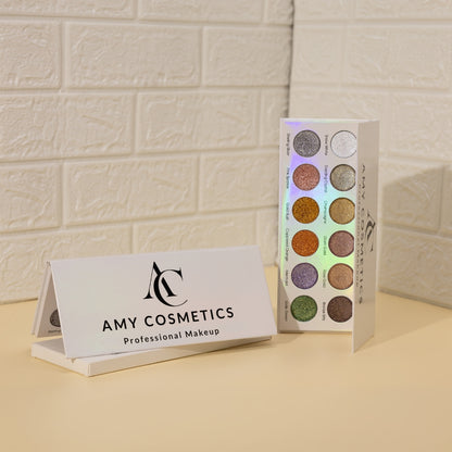 Glitter Bomb 12 Colours Pressed Metallic Eyeshadow Palette | Multiple Shades | Blendable