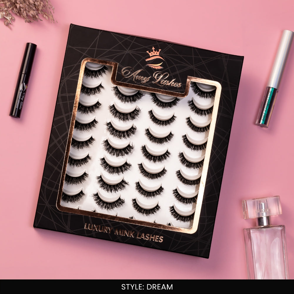 Dream False Eye Lashes | Bold Dramatic Glam | Vegan Cruelty-Free | Pair of 20