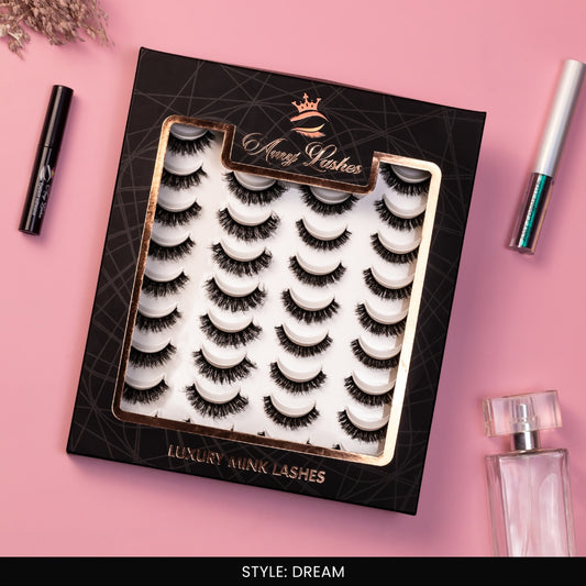 Dream False Eye Lashes | Bold Dramatic Glam | Vegan Cruelty-Free | Pair of 20