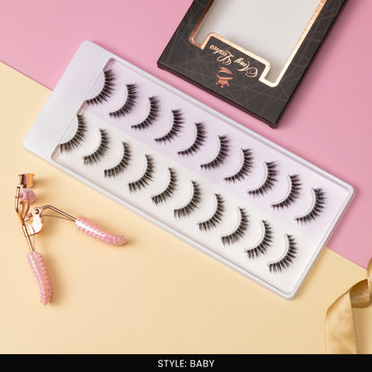 Baby False Eye Lashes | Natural Daily Wear | Vegan Cruelty-Free | Pair of 10