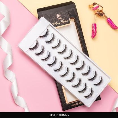 Bunny False Eye Lashes | Medium Occasion Wear | Vegan Cruelty-Free | Pair of 10