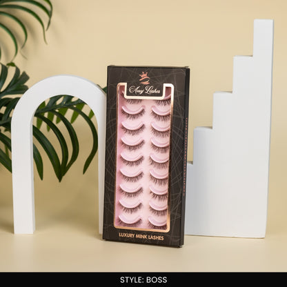Boss False Eye Lashes | Bold Dramatic Glam | Vegan Cruelty-Free | Pair of 10