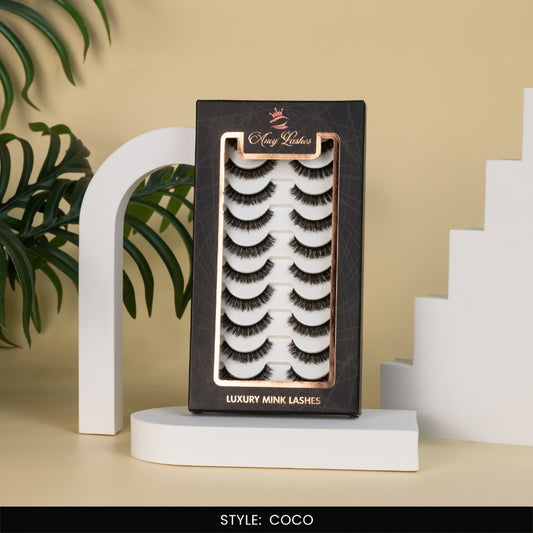 Coco False Eye Lashes | Medium Occasion Wear | Vegan Cruelty-Free | Pair of 10