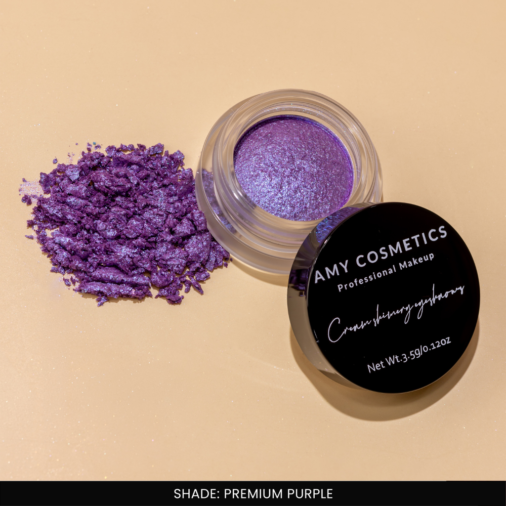 AMY LASHES Cream Shining Eyeshadow | Premium Purple | Shimmer Finish | Pigmented Formula