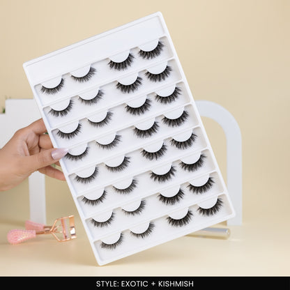 Kishmish + Exotic False Eye Lashes | Medium Occasion Wear | Vegan Cruelty-Free | Pair of 16