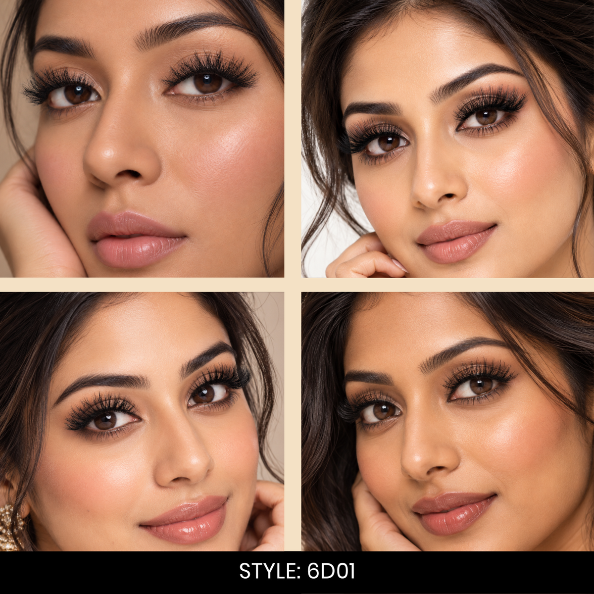 6D01 False Eyelashes | Pair of 20 | Fake Eyelashes for Women | Bold Volume Look | Lightweight Band