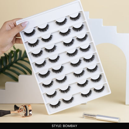 Bombay False Eye Lashes | Medium Occasion Wear | Vegan Cruelty-Free | Pair of 16