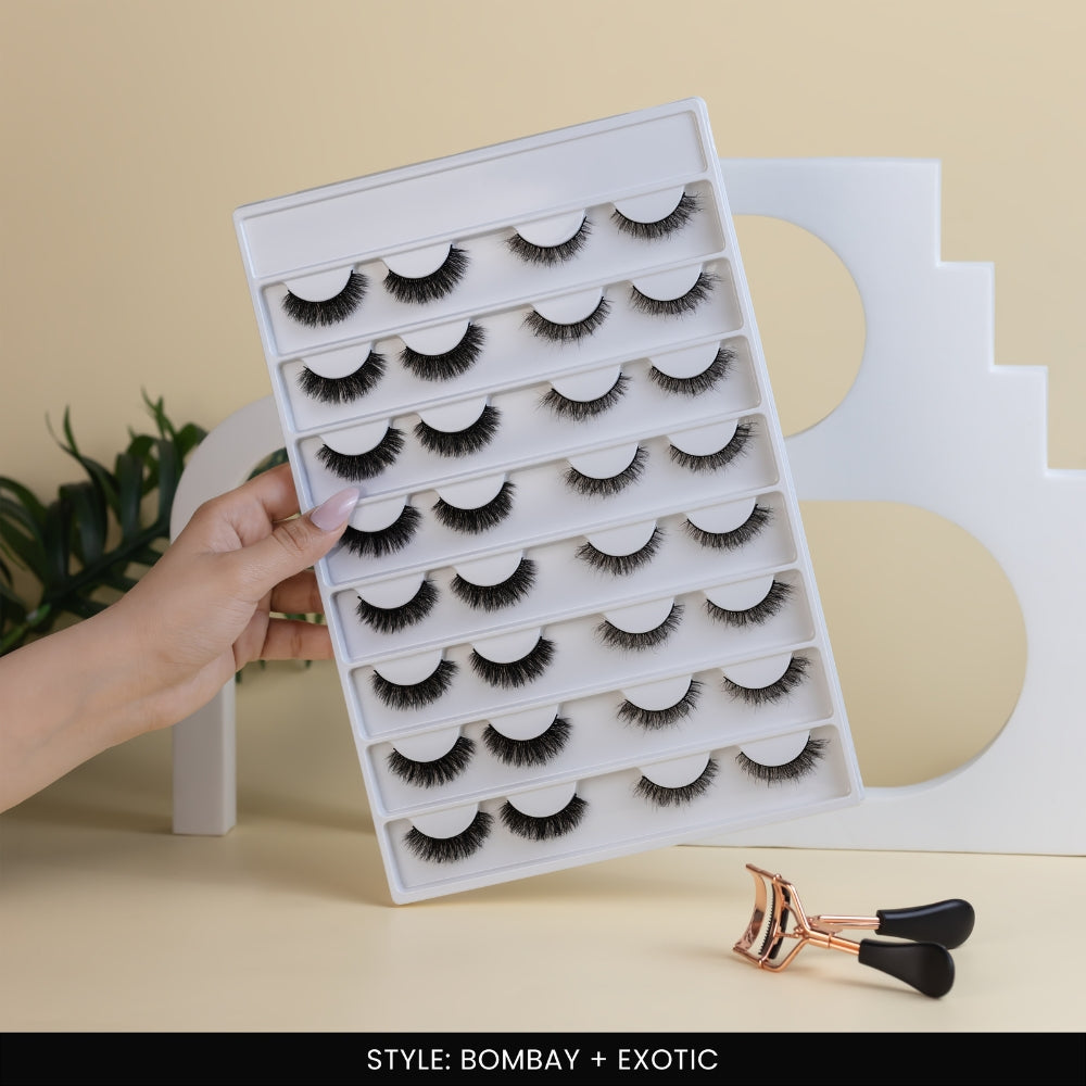 Bombay + Exotic False Eye Lashes | Medium Occasion Wear | Vegan Cruelty-Free | Pair of 16