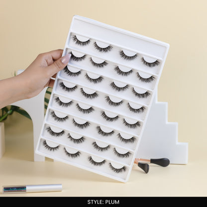 Plum False Eye Lashes | Natural Daily Wear | Vegan Cruelty-Free | Pair of 16