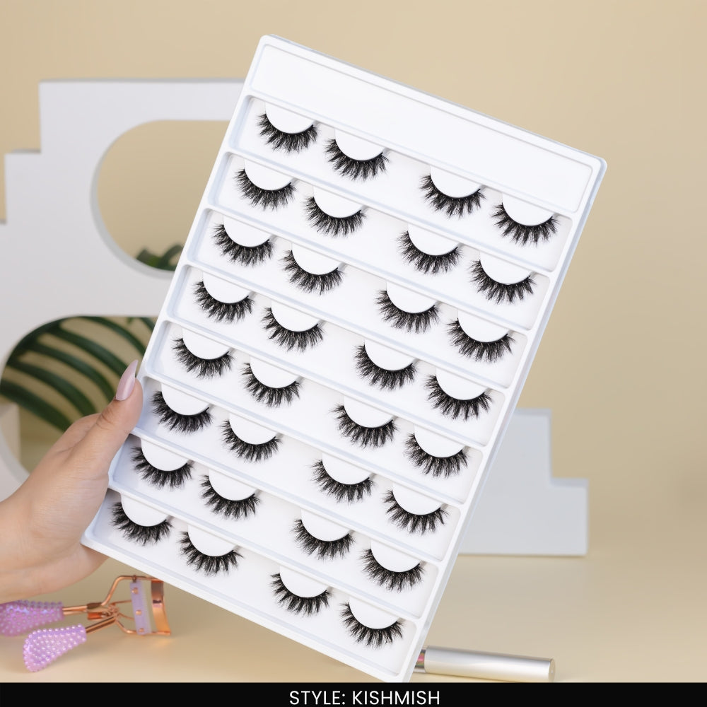 Kishmish False Eye Lashes | Natural Daily Wear | Vegan Cruelty-Free | Pair of 16