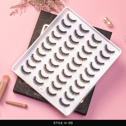 H-99 False Eye Lashes | Bold Dramatic Glam | Vegan Cruelty-Free | Pair of 20