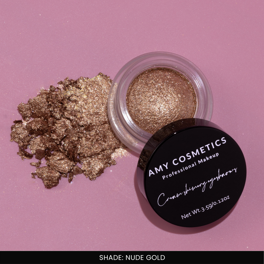 AMY LASHES Cream Shining Eyeshadow | Nude Gold | Metallic Finish | Pigmented Formula