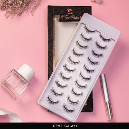 Galaxy False Eye Lashes | Bold Dramatic Glam | Vegan Cruelty-Free | Pair of 10