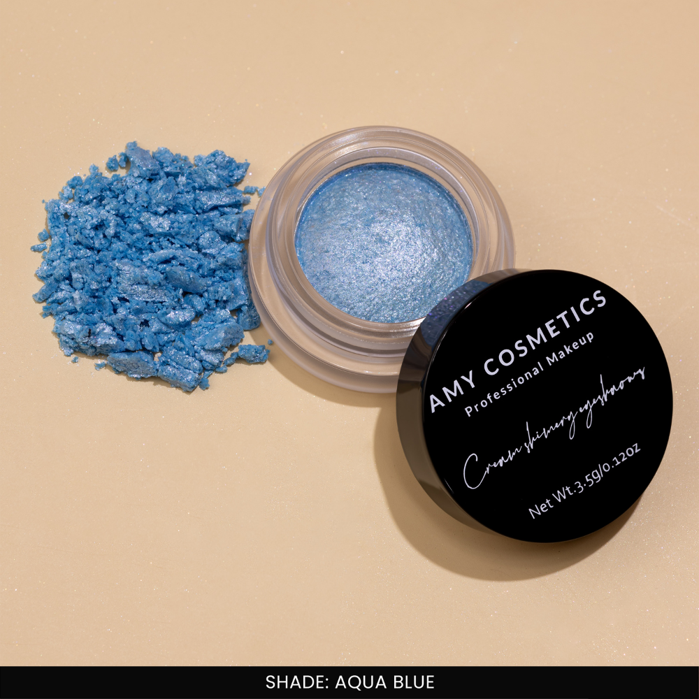 Aqua Blue Cream Shining Eyeshadow | Shimmer Finish | Pigmented Formula
