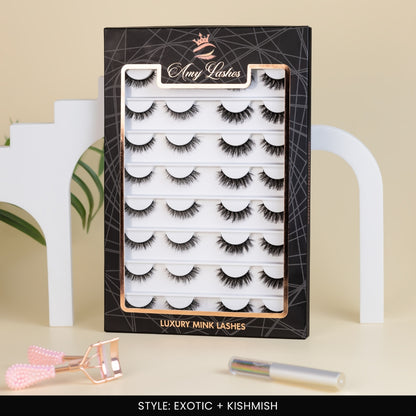 Kishmish + Exotic False Eye Lashes | Medium Occasion Wear | Vegan Cruelty-Free | Pair of 16