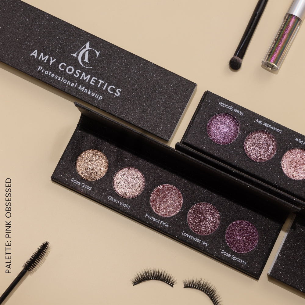 Pink Obsessed 5 Colours Pressed Metallic Eyeshadow Palette | Multiple Shades | Blendable