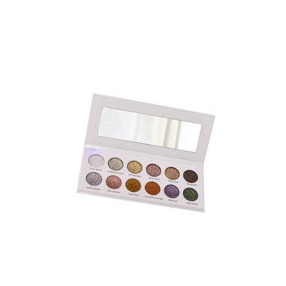 Glitter Bomb 12 Colours Pressed Metallic Eyeshadow Palette | Multiple Shades | Blendable