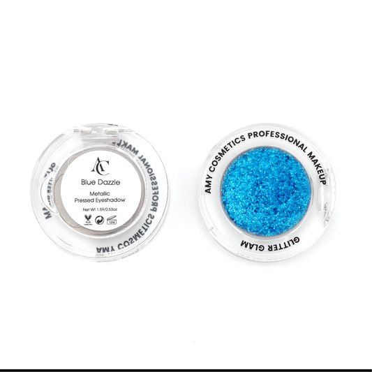 Blue Dazzle Single Metallic Pressed Eyeshadow | Pigmented | Long-Wearing