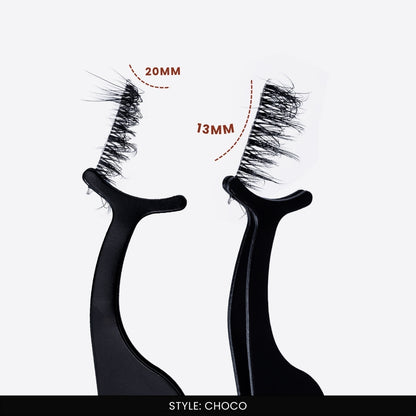 Choco False Eye Lashes | Half Lash Corner Style | Vegan Cruelty-Free | Pair of 14