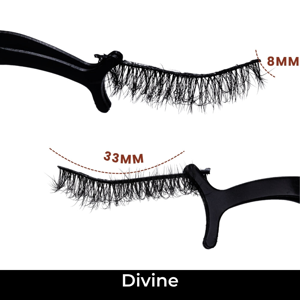 Divine False Eye Lashes | Bold Dramatic Glam | Vegan Cruelty-Free | Pair of 10