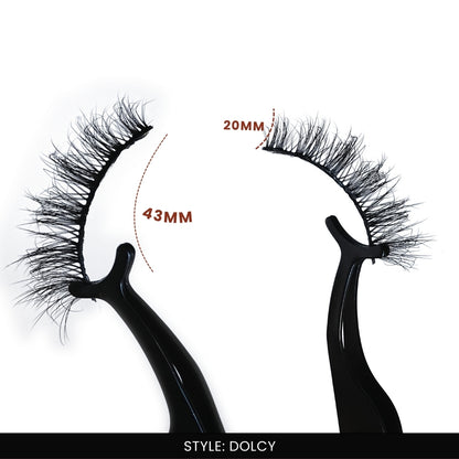 Dolcy False Eye Lashes | Natural Daily Wear | Vegan Cruelty-Free | Pair of 5