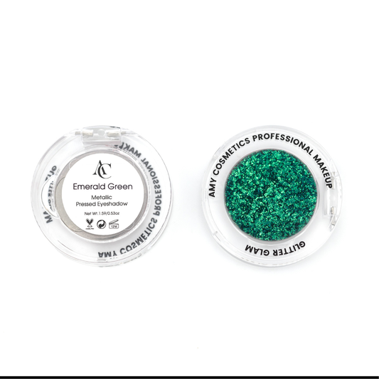 Emerald Green Single Metallic Pressed Eyeshadow | Pigmented | Long-Wearing