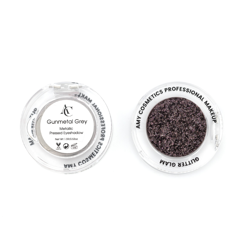 Gunmetal Grey Single Metallic Pressed Eyeshadow | Pigmented | Long-Wearing