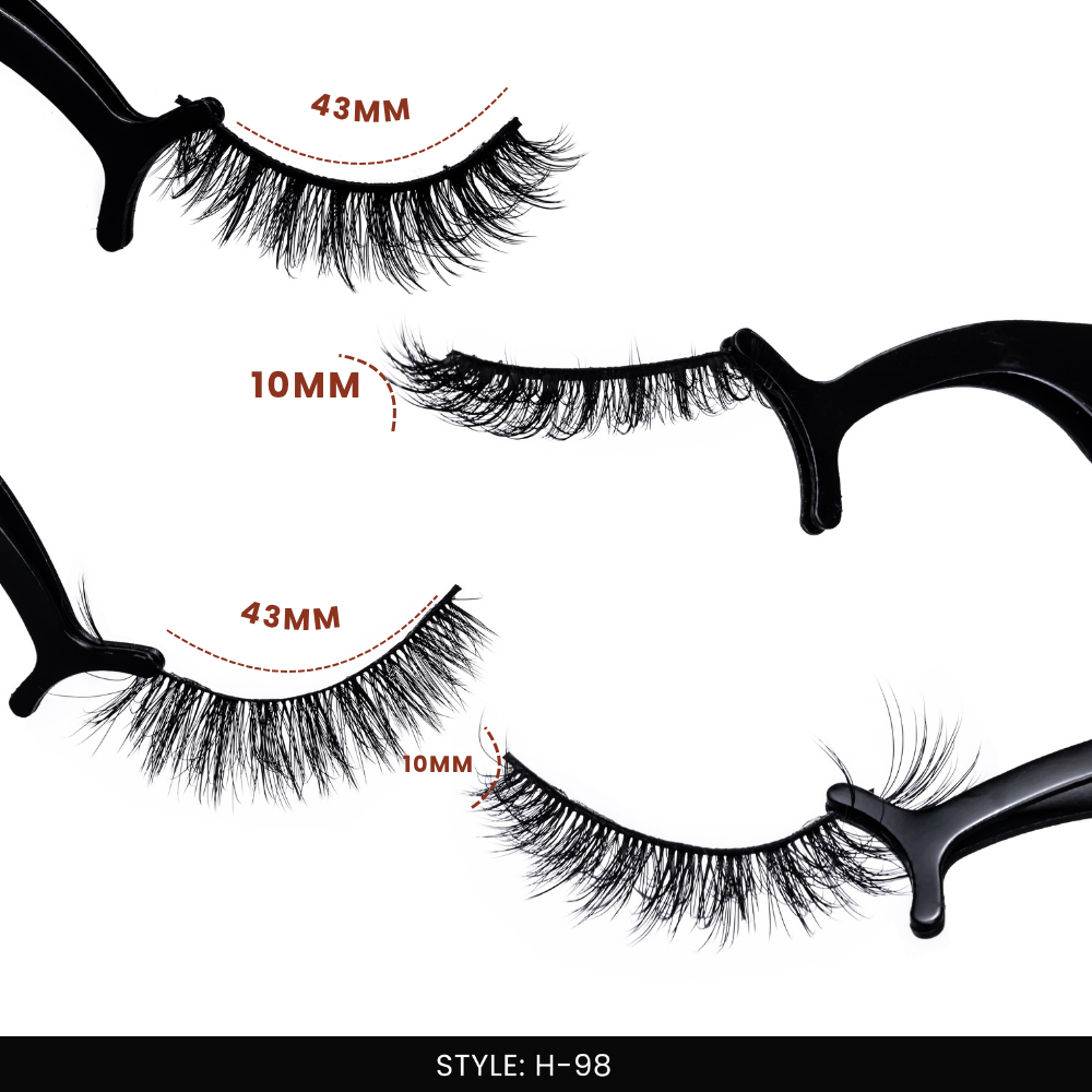 H-98 False Eye Lashes | Bold Dramatic Glam | Vegan Cruelty-Free | Pair of 20