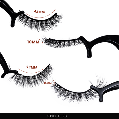 H-98 False Eye Lashes | Bold Dramatic Glam | Vegan Cruelty-Free | Pair of 20