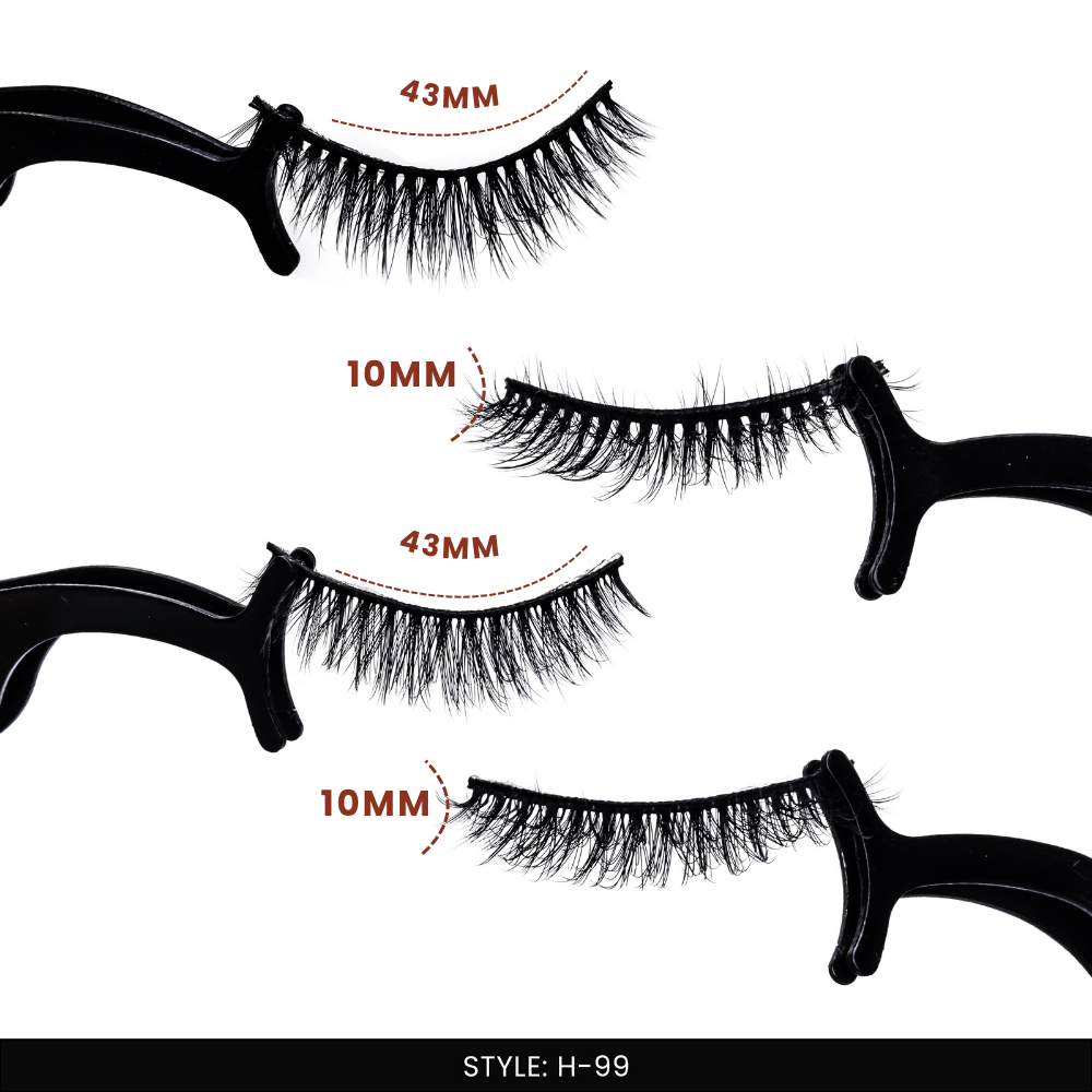 H-99 False Eye Lashes | Bold Dramatic Glam | Vegan Cruelty-Free | Pair of 20