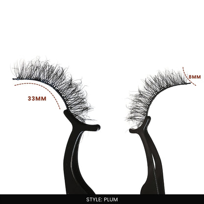 Plum False Eye Lashes | Natural Daily Wear | Vegan Cruelty-Free | Pair of 16