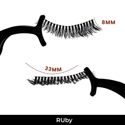 Ruby False Eye Lashes | Bold Dramatic Glam | Vegan Cruelty-Free | Pair of 10