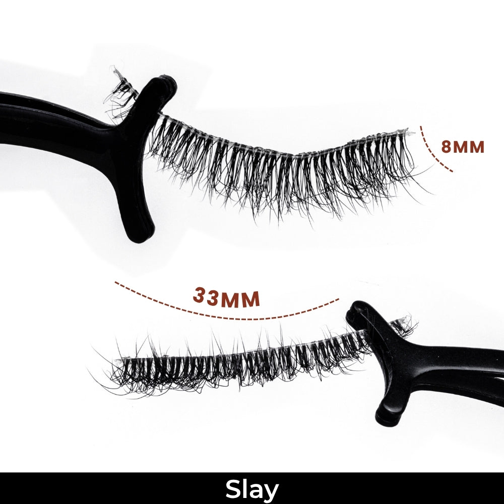 Slay False Eye Lashes | Bold Dramatic Glam | Vegan Cruelty-Free | Pair of 10