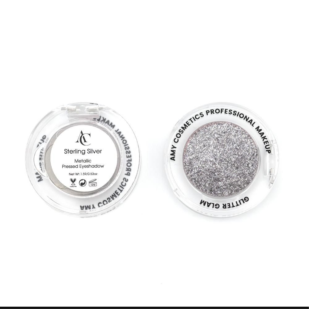 Sterling Silver Single Metallic Pressed Eyeshadow | Pigmented | Long-Wearing