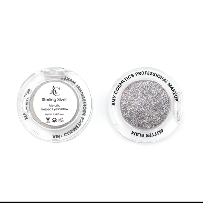 Sterling Silver Single Metallic Pressed Eyeshadow | Pigmented | Long-Wearing