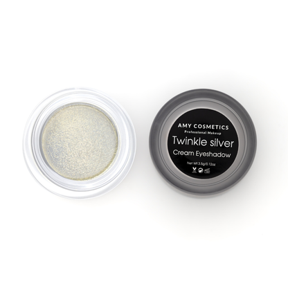 AMY LASHES Cream Shining Eyeshadow | Twinkle Silver | Metallic Finish | Pigmented Formula