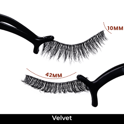 Velvet False Eye Lashes | Bold Dramatic Glam | Vegan Cruelty-Free | Pair of 10