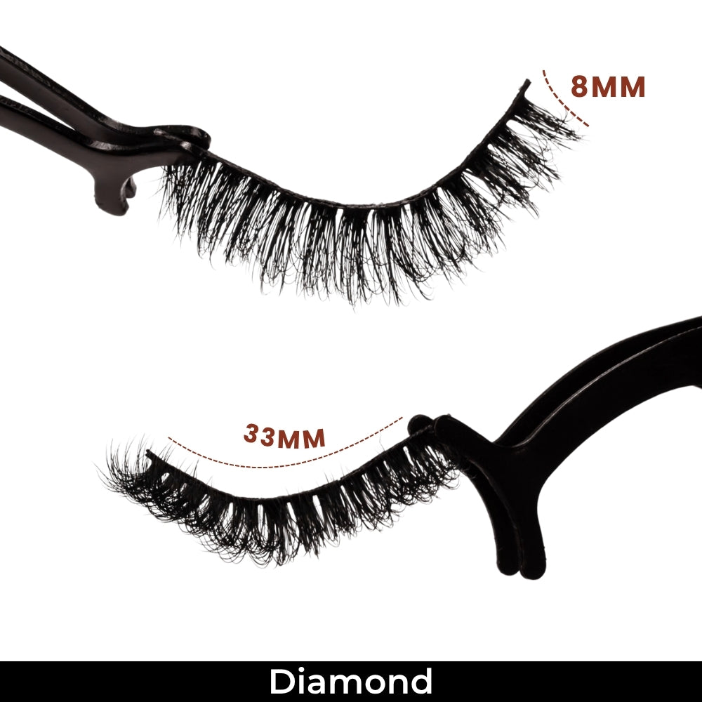 Diamond False Eye Lashes | Bold Dramatic Glam | Vegan Cruelty-Free | Pair of 10