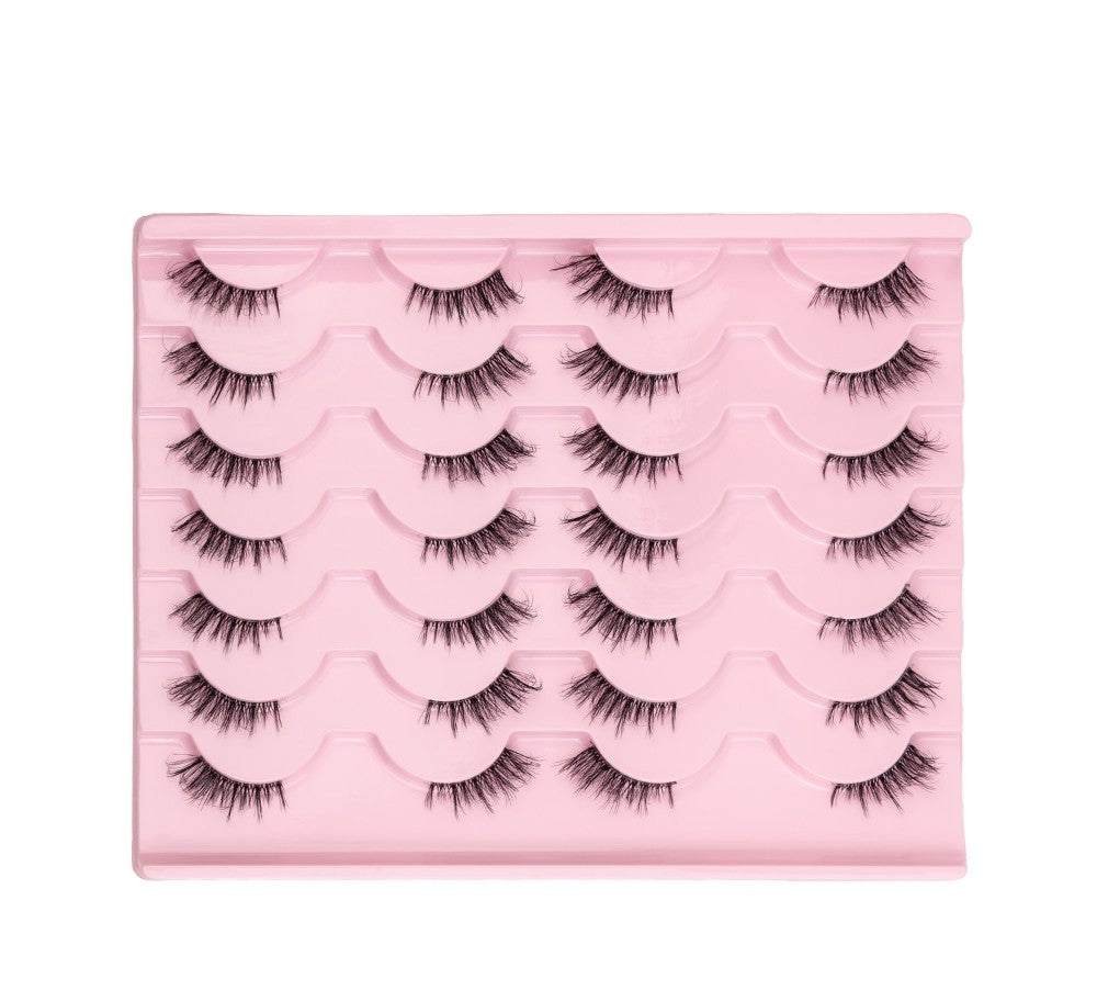 Choco False Eye Lashes | Half Lash Corner Style | Vegan Cruelty-Free | Pair of 14