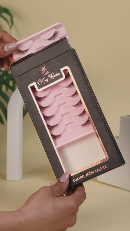 Peach False Eye Lashes | Medium Occasion Wear | Vegan Cruelty-Free | Pair of 10
