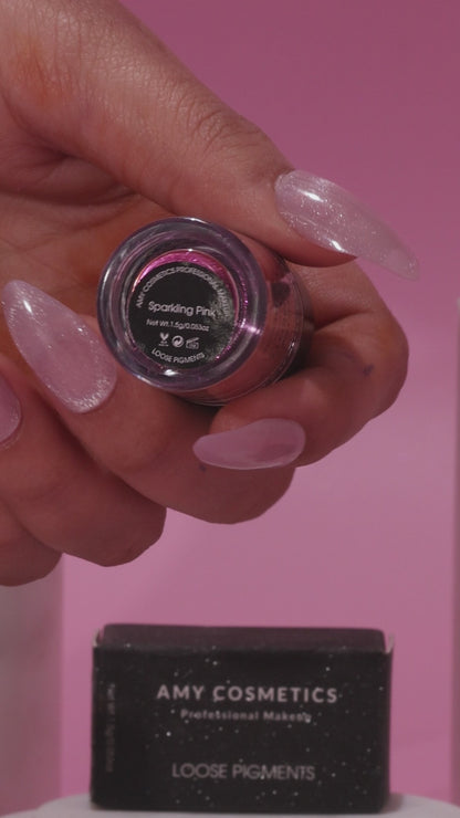 Sparkling Pink Loose Pigments | Highly Pigmented Eyeshadow Powder | Shimmer Finish
