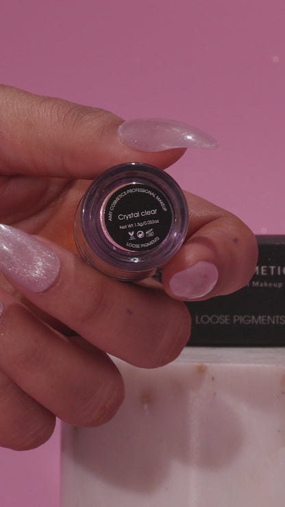Crystal Clear Loose Pigments | Highly Pigmented Eyeshadow Powder | Shimmer Finish