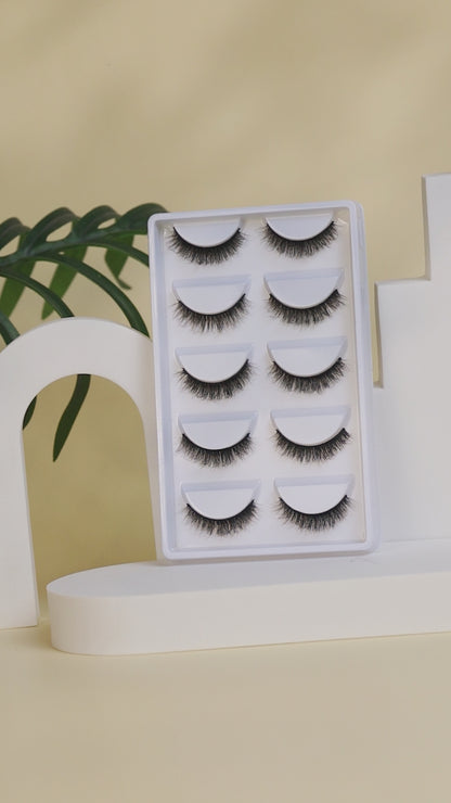 Sarah False Eye Lashes | Natural Daily Wear | Vegan Cruelty-Free | Pair of 5