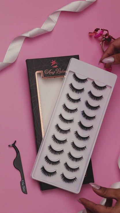 Diamond False Eye Lashes | Bold Dramatic Glam | Vegan Cruelty-Free | Pair of 10
