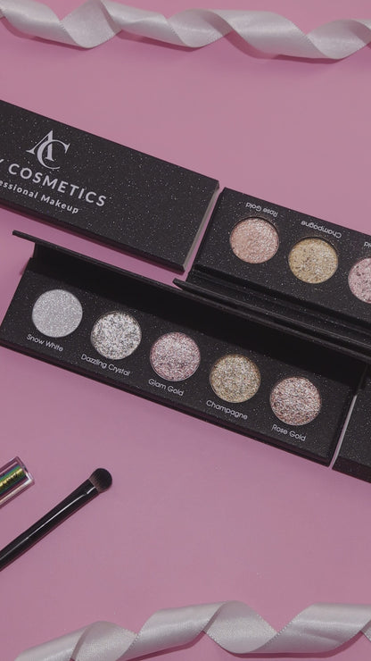 Golden Hour 5 Colours Pressed Metallic Eyeshadow Palette | Multiple Shades | Blendable