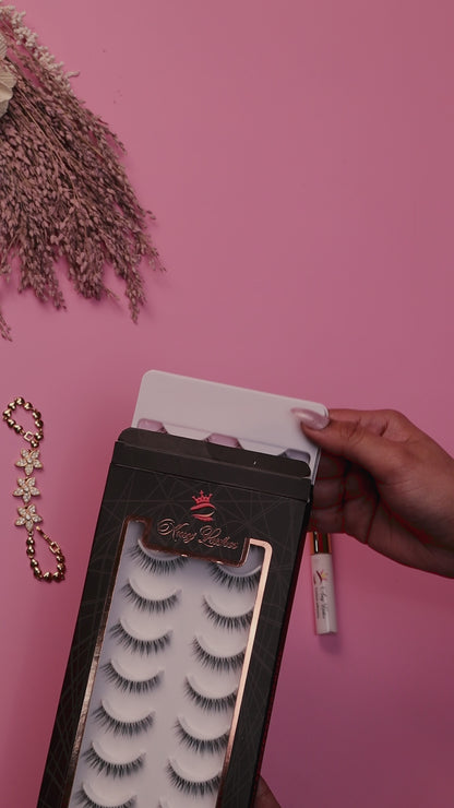 Iconic False Eye Lashes | Medium Occasion Wear | Vegan Cruelty-Free | Pair of 10
