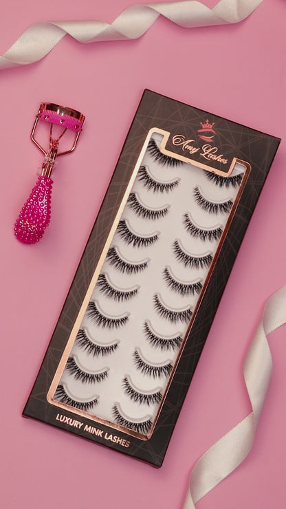 Star False Eye Lashes | Bold Dramatic Glam | Vegan Cruelty-Free | Pair of 10