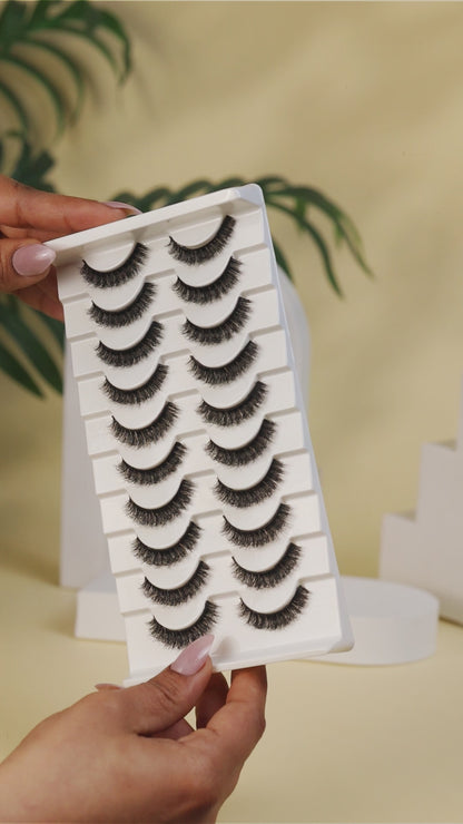 Coco False Eye Lashes | Medium Occasion Wear | Vegan Cruelty-Free | Pair of 10