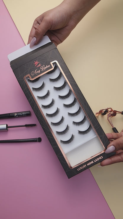 Rosie False Eye Lashes | Bold Dramatic Glam | Vegan Cruelty-Free | Pair of 10