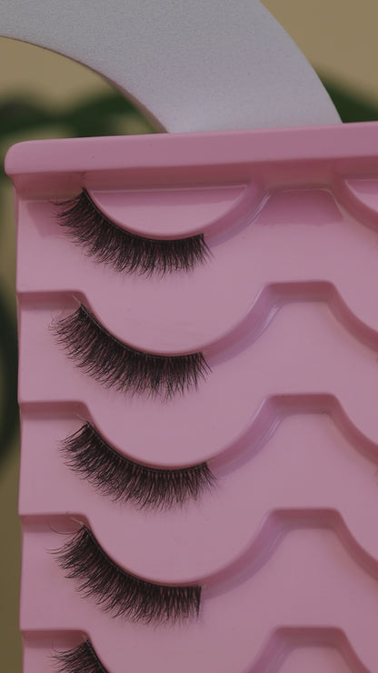 Rust False Eye Lashes | Half Lash Corner Style | Vegan Cruelty-Free | Pair of 14